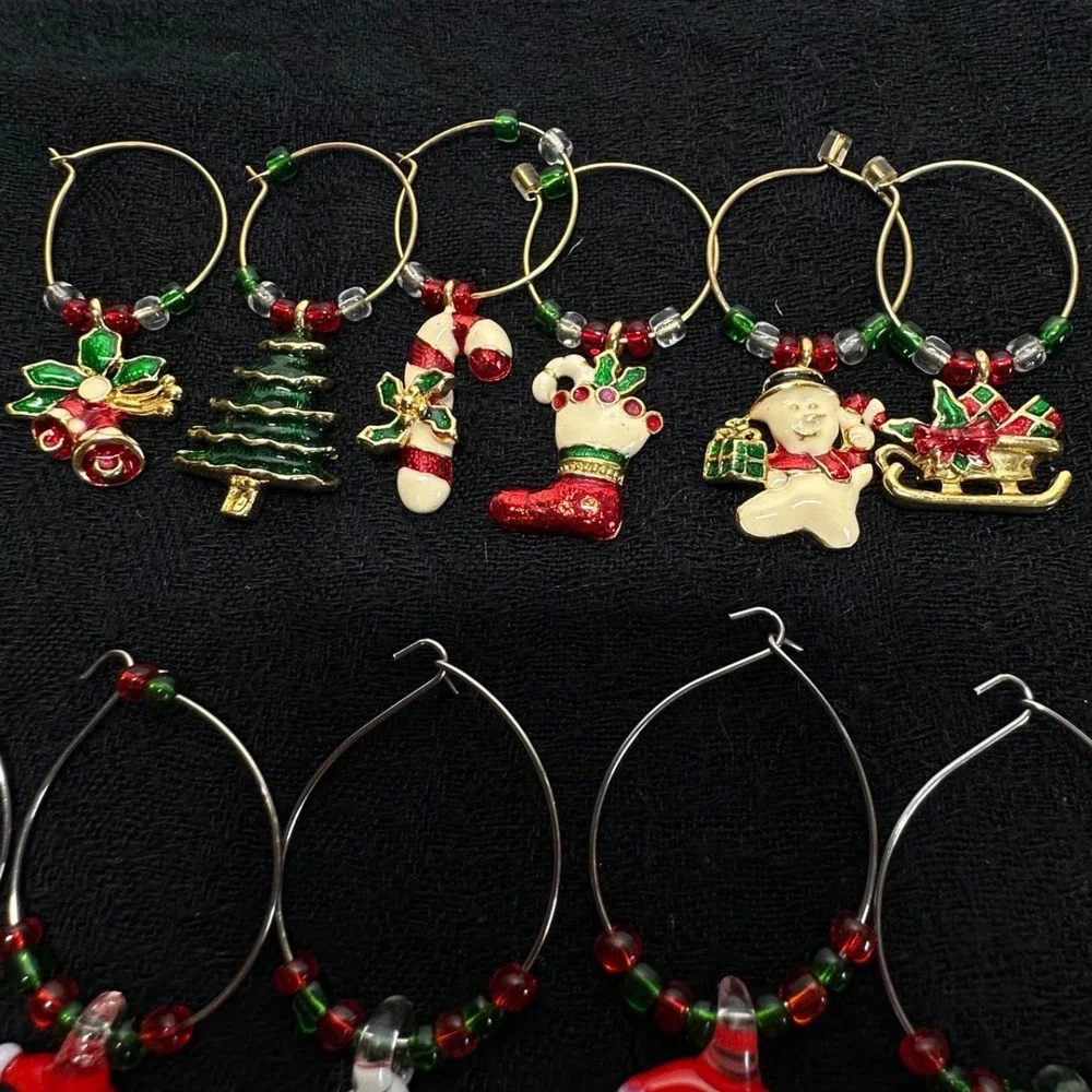 Holiday Wine Glass‎ Markers Christmas Halloween Valentine Mixed Lot
